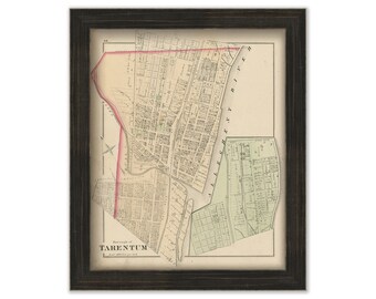 TARENTUM, Pennsylvania 1876 Map - Replica or Genuine ORIGINAL