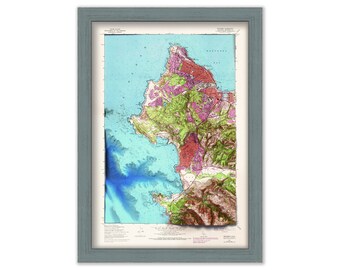 MONTEREY and CARMEL, California  -  Enhanced Nautical Chart/Map