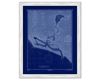NEWPORT BAY, California - 1967 Nautical Chart Blueprint