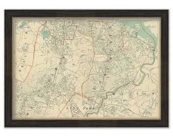DORCHESTER, Massachusetts and the surrounding area, 1904 Map/Chart - Replica or GENUINE Original