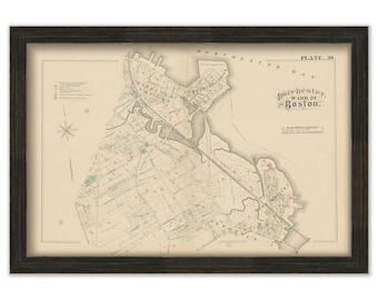 DORCHESTER, Boston, Massachusetts 1882 Map - Replica or Genuine ORIGINAL -  Neponset, Port Norfolk