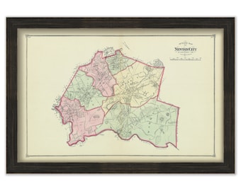 City of NEWTON, Massachusetts 1874 Map