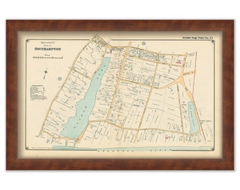 South Hamption Map, South Eastern Part 1916, Agawam Lake, Old Town Pond - 0058