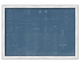MOOSE PEAK LIGHTHOUSE, Mistake Island, Maine  - Blueprint Drawing and Plan of the Lighthouse as it was in 1856