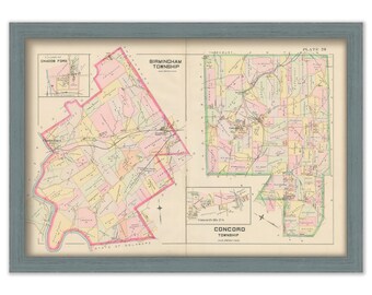 BIRMINGHAM and CONCORD, Pennsylvania - 1892 Map