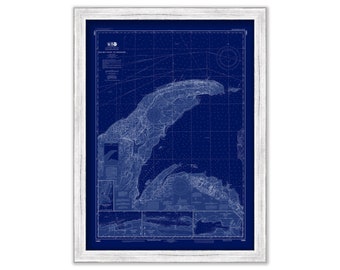 TRAVERSE BAY, Michigan  -  2014 Nautical Chart Blueprint