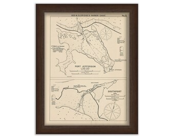 Port Jefferson, New York and Southport, Connecticut - Nautical Chart by George W. Eldridge 1901