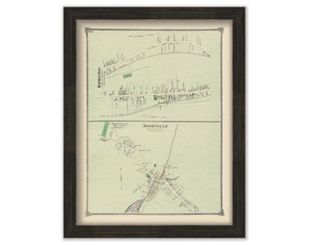Villages of HOPKINTON, Massachusetts 1875 Map - Replica or Genuine ORIGINAL