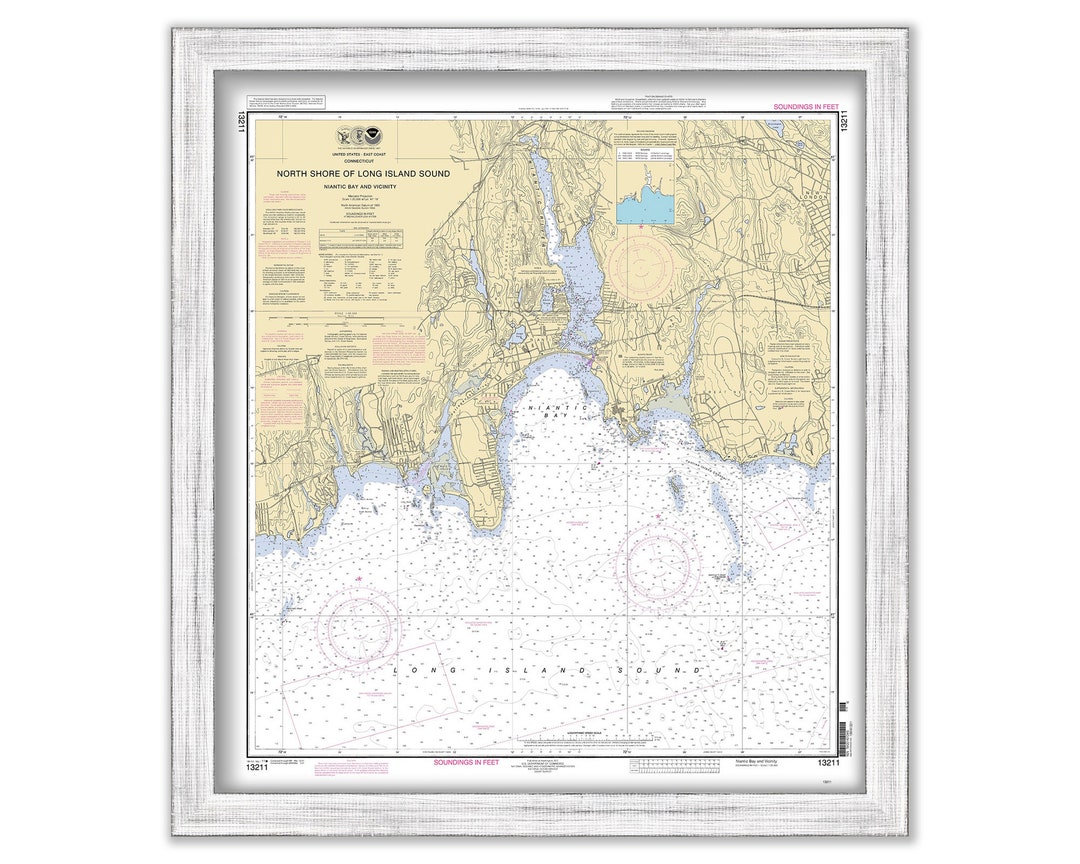 NIANTIC BAY and VICINITY, Connecticut Nautical Chart Published in