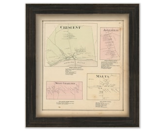 HALFMOON, New York 1866 Map, Replica or Genuine Original