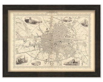 Map of DUBLIN, IRELAND  -  Published in 1951