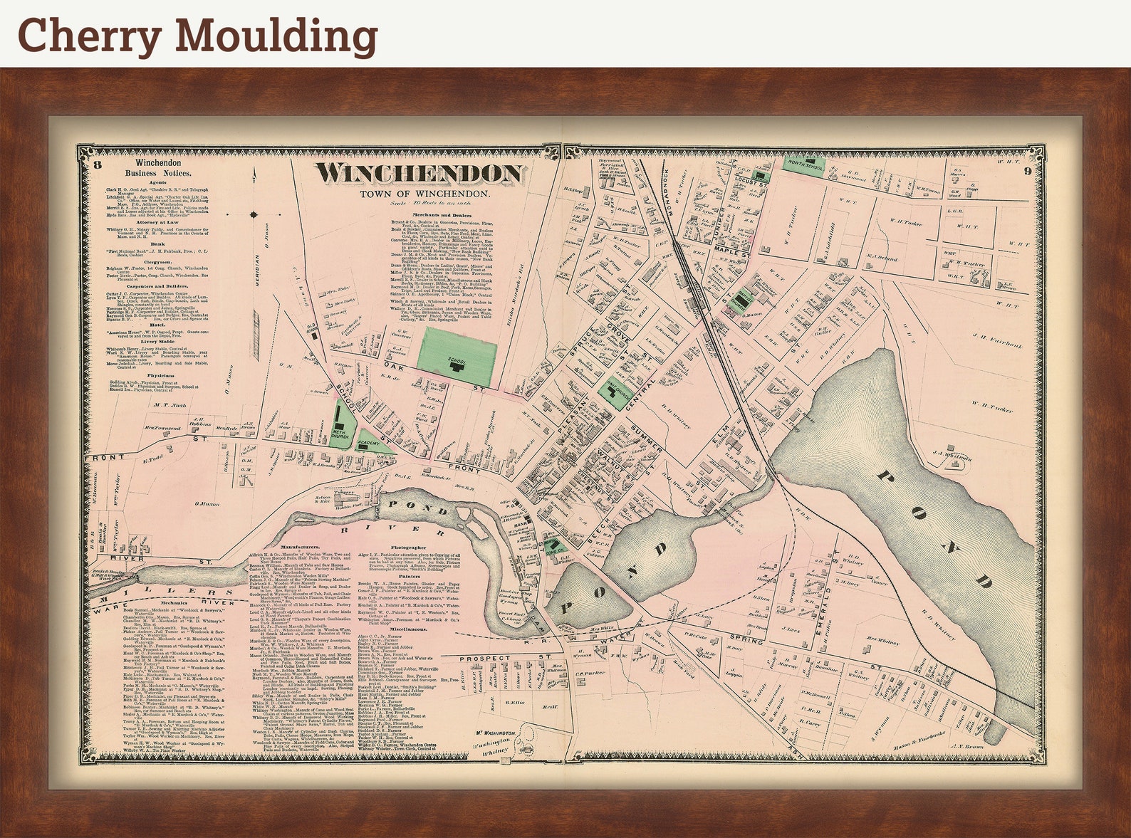 Towns of COLERAINE and LEYDEN Massachusetts 1871 Map Etsy