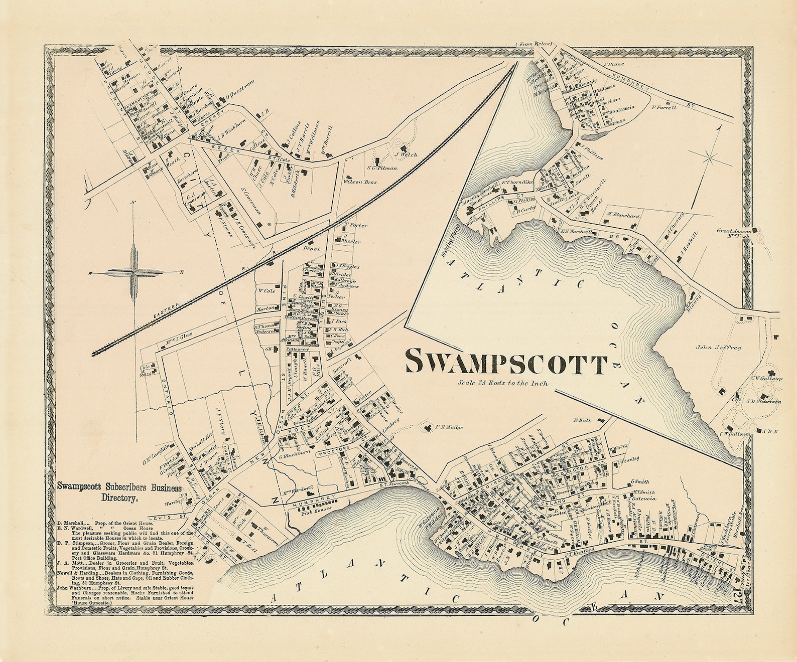 Village of SWAMPSCOTT Massachusetts 1872 Map Replica or Etsy
