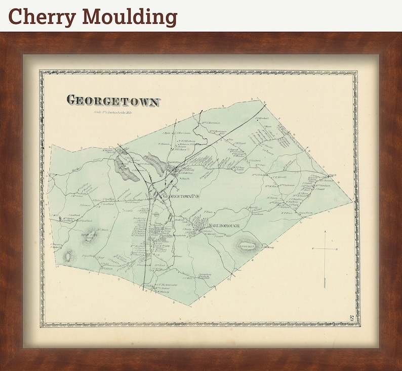 Massachusetts 1872 Map Replica or Genuine Etsy
