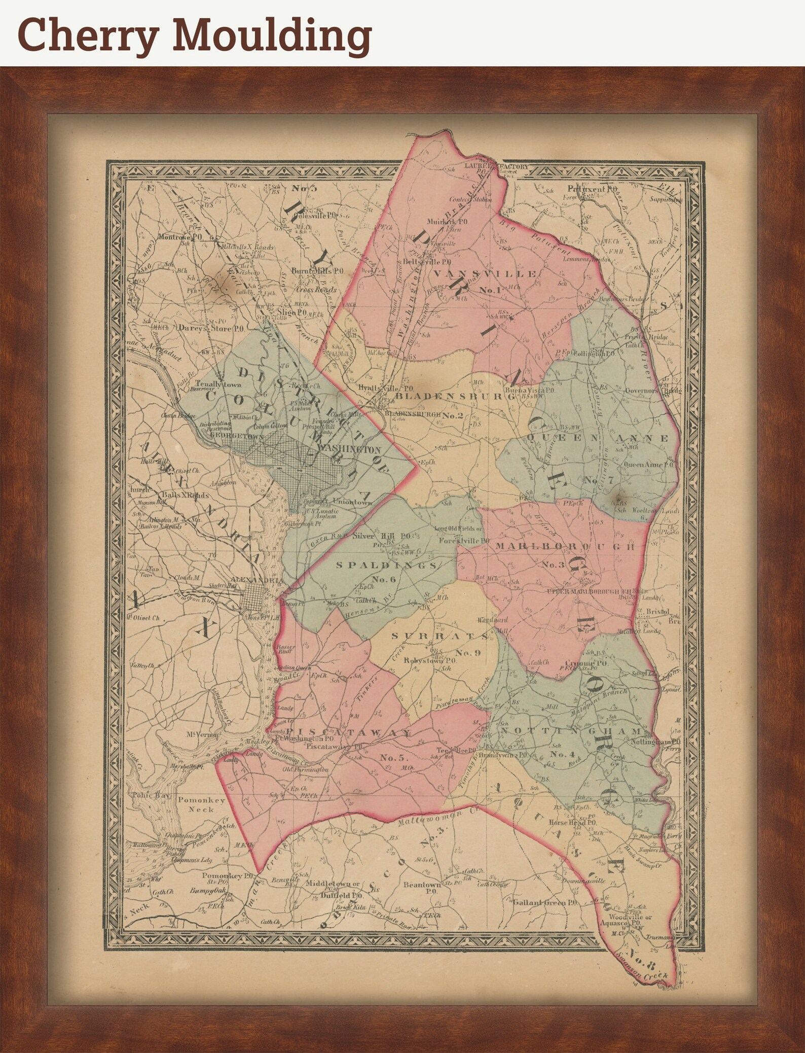 PRINCE COUNTY Maryland 1866 Map Replica or Genuine Etsy