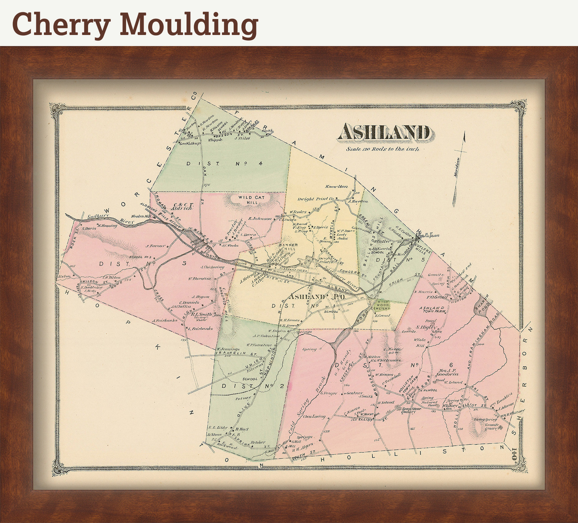 Map Of Ashland Ma Ashland, Massachusetts 1875 Map - Replica Or Genuine Original