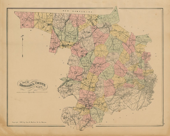LINCOLN and CONCORD JUNCTION, Massachusetts 1889 Map