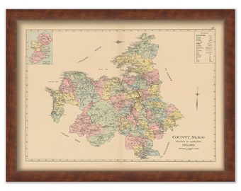COUNTY SLIGO, Ireland 1901 Map - Replica or Genuine Original