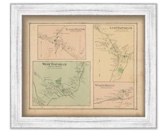 Villages of ORANGE and TOPSHAM, Vermont 1877 Map - Replica or Genuine ORIGINAL