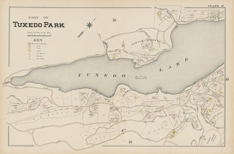 TUXEDO PARK New York 1903 Map Replica or Genuine Original Etsy.de
