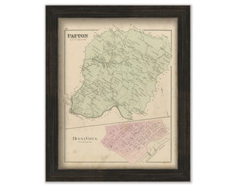 PATTON and Buena Vista, Pennsylvania 1876 Map - Replica or Genuine ORIGINAL