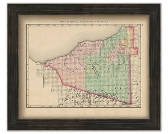 ONTONAGON COUNTY, Michigan 1873 Map - Replica or Genuine Original