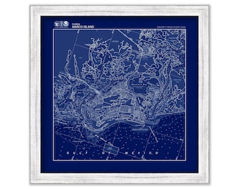 MARCO ISLAND, Florida - 2015 Nautical Chart Blueprint