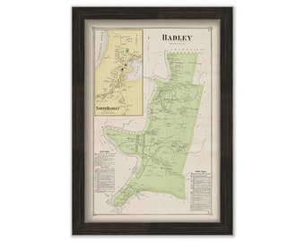 Town of HADLEY, Massachusetts 1873 Map