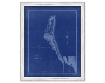 Mouth of the NORTH RIVER, Massachusetts  -  1829 Blueprint Plan of Survey