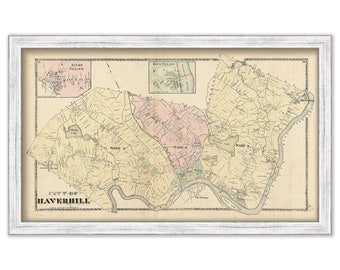 HAVERHILL, Massachusetts 1872 Map - Replica or Genuine Original