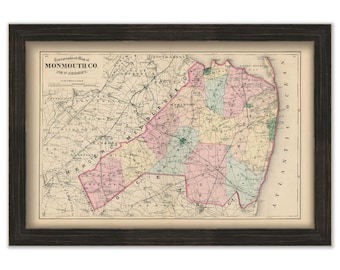 MONMOUTH COUNTY, New Jersey 1873 Map, Replica or Genuine ORIGINAL