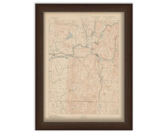 Palmer, Belchertown, Wilbraham and Monson, Massachusetts 1890 - Topographic Map - Replica and Genuine Original