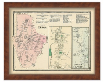 Town of UPTON, Massachusetts 1870 Maps