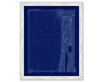 Yaquina Head to Columbia River, Washington/Oregon  -  2009 Nautical Chart Blueprint
