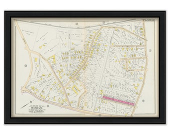 DORCHESTER, Massachusetts 1889 map, Plate 10 -  Meeting House Hill - Replica or GENUINE ORIGINAL
