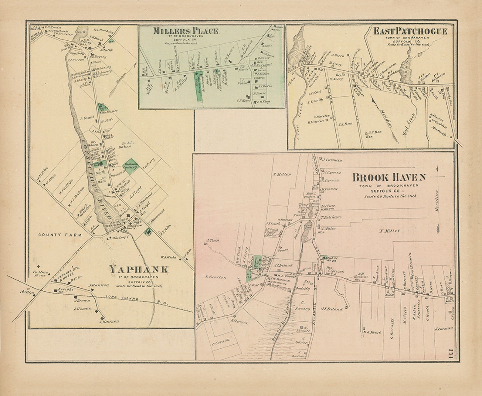 Yaphank East Patchogue and Brookhaven Villages New York 1873 Etsy