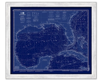 GULF of MEXICO  -   2013 Nautical Chart Blueprint