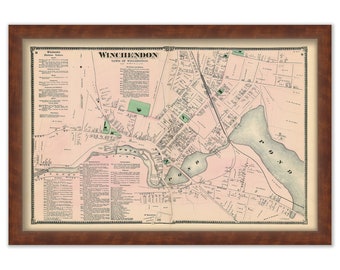 Village of WINCHENDON, Massachusetts 1870 Map
