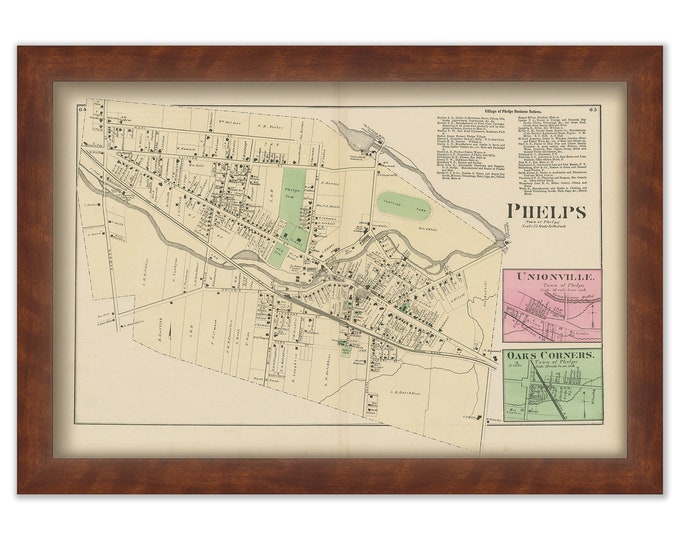PHELPS VILLAGE, New York 1874 Map