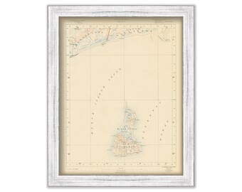 BLOCK ISLAND/New Shoreham, Rhode Island 1891 Topographic Map - Replica or Genuine Original