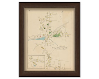 CHELMSFORD CENTER, Massachusetts 1889 Map - Replica or Genuine ORIGINAL