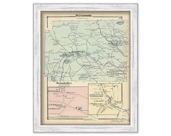 Town of Windsor, Massachusetts 1876 Map-Colored Reproduction