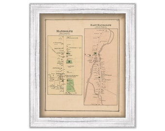 Villages of RANDOLPH and EAST RANDOLPH, Vermont 1877 Map - Replica or Genuine Original