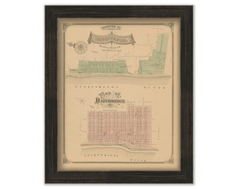 Bainbridge and Washington, Pennsylvania 1875 Map - Replica or GENUINE ORIGINAL