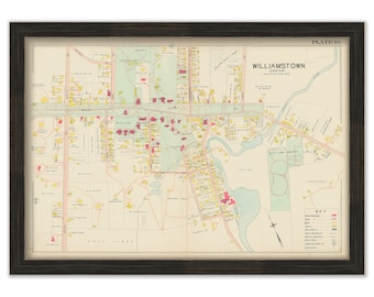 WILLIAMS COLLEGE, Massachusetts 1904 Map