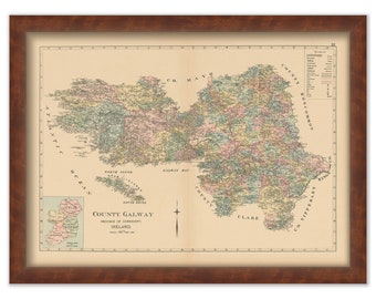 COUNTY GALWAY, Ireland 1901 Map - Replica or Genuine ORIGINAL