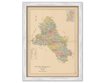 COUNTY MONAGHAN, Ireland 1901  Map - Replica or GENUINE Original