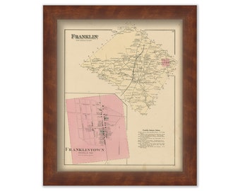 FRANKLIN, Pennsylvania 1876 Map - Replica or Genuine ORIGINAL