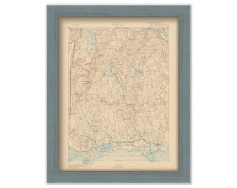 GUILFORD, MADISON, & CLINTON, Connecticut 1893 Topographic Map - Replica or genuine Original