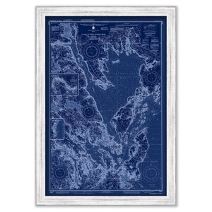 Calais to West Quoddy Head, Maine - Nautical Chart Blueprint published in 1985